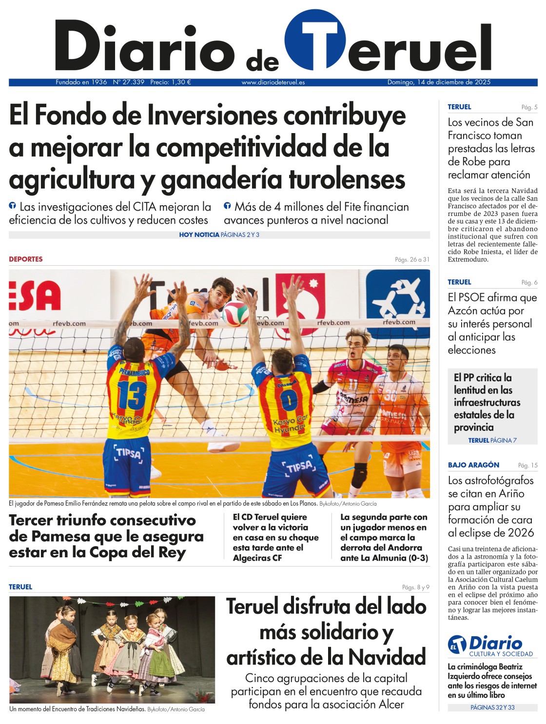 Portada Diario de Teruel