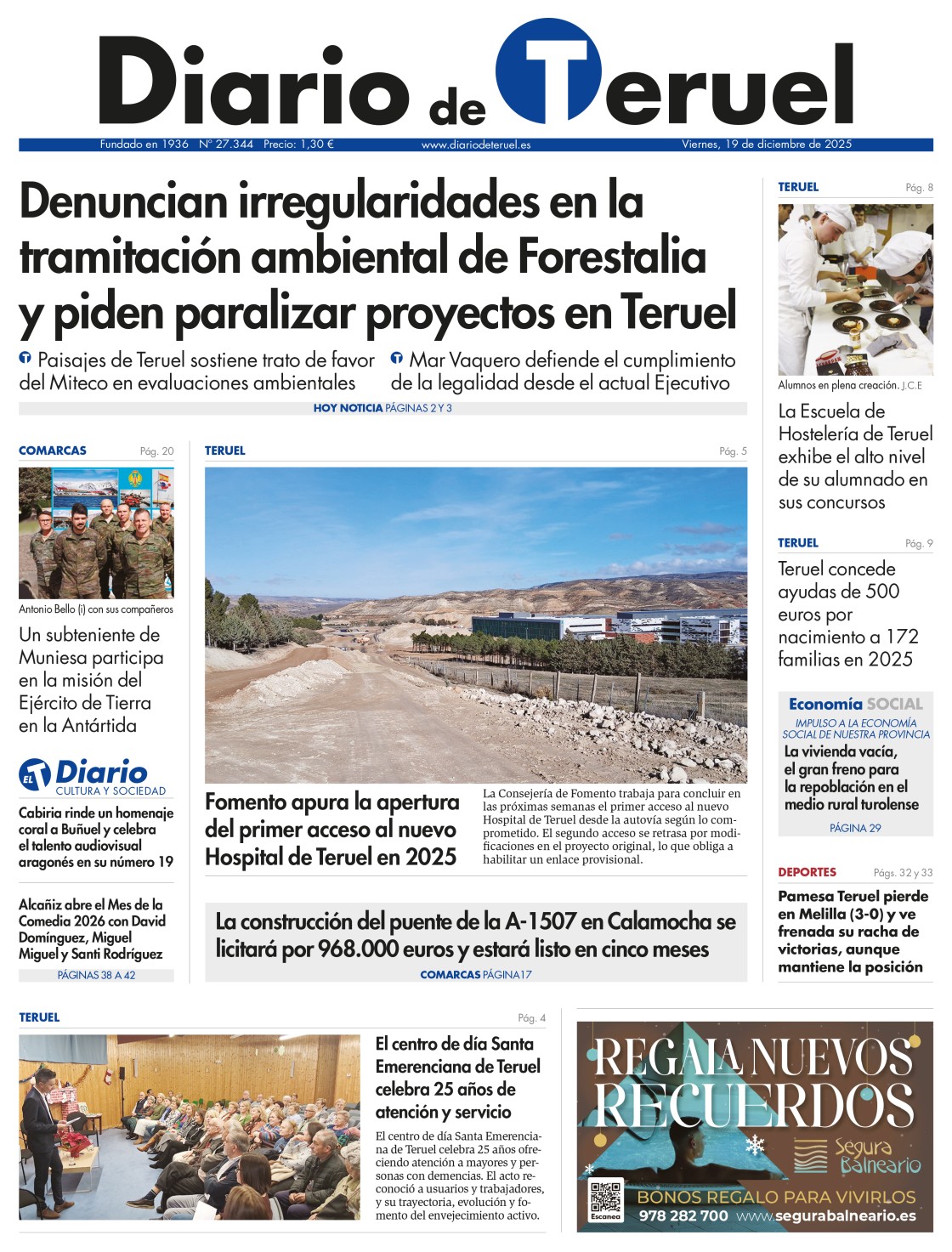 Portada Diario de Teruel