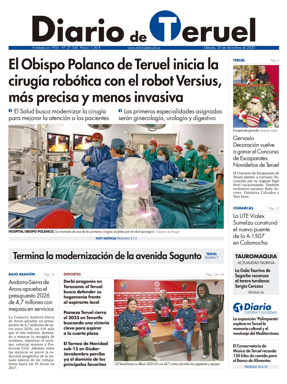 Portada Diario de Teruel