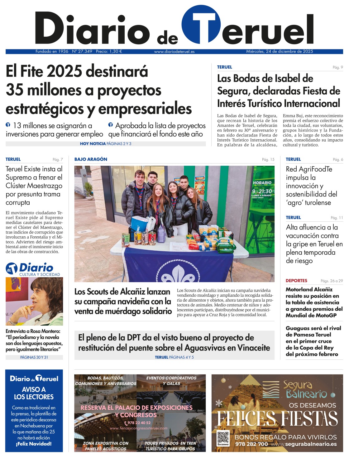 Portada Diario de Teruel