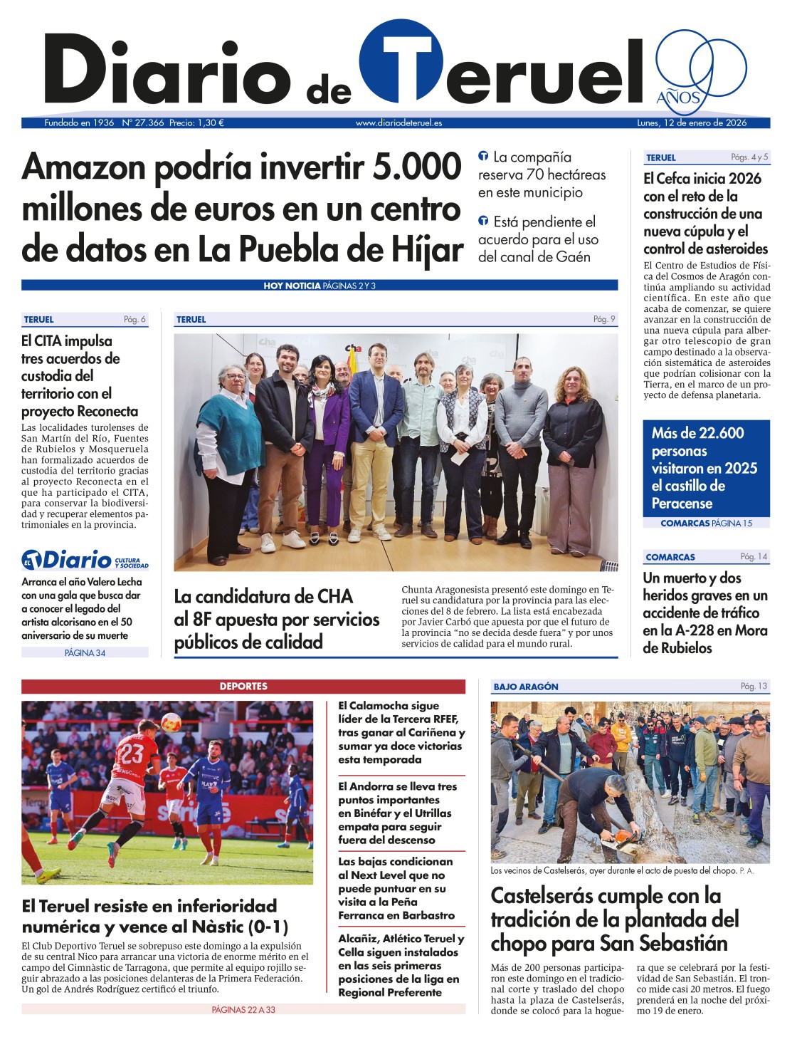Portada Diario de Teruel